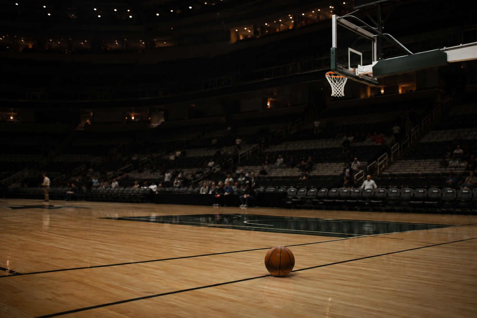 Illustrative indoor basketball arena